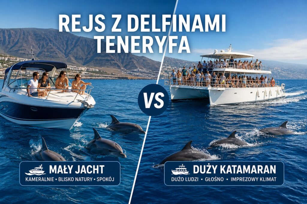 Rejs z delfinami Teneryfa - mały jacht czy duży katamaran